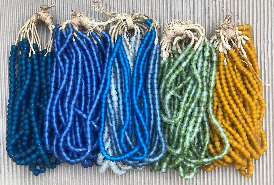 RECYCLED GLASS BEAD (GHANA) SML PKT