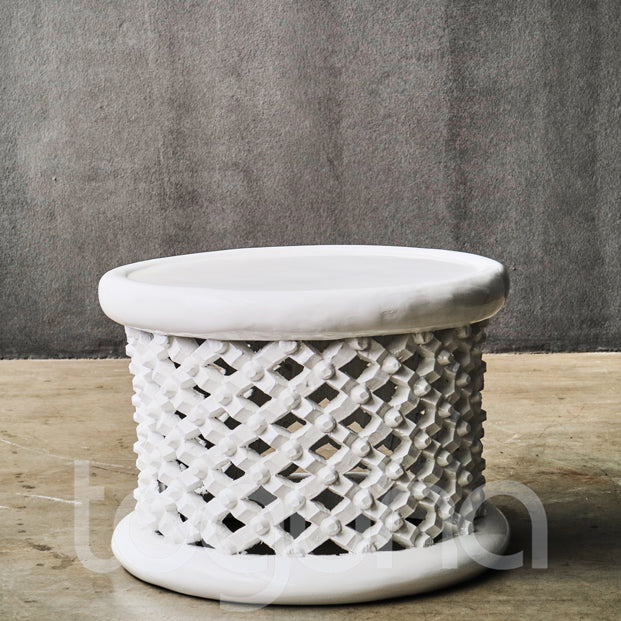 BAMILEKE STOOL/SIDE-TABLE (CAMEROON) 60D 43H CUSTOM