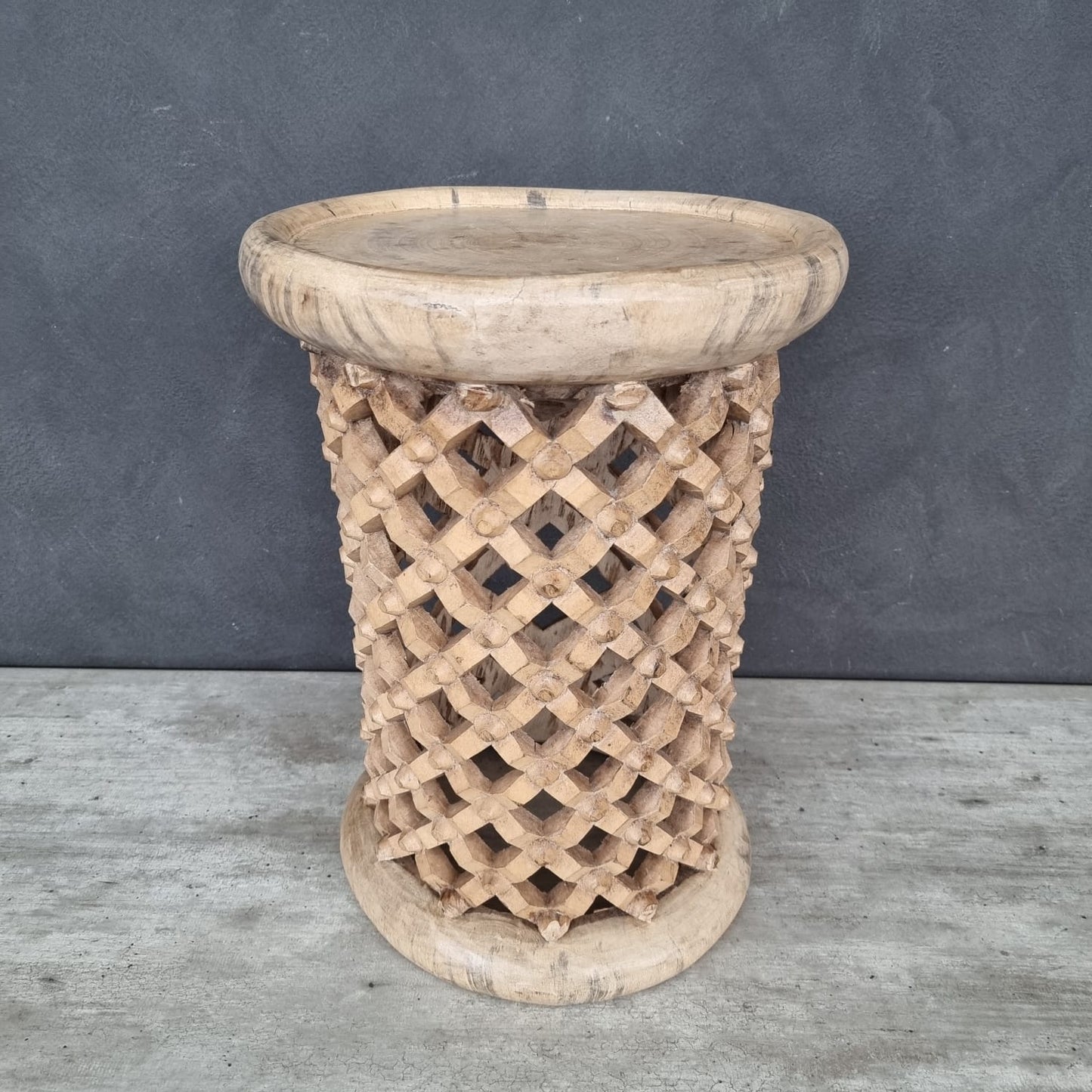 BAMILEKE STOOL/SIDE-TABLE (CAMEROON) 45D 60H NATURAL