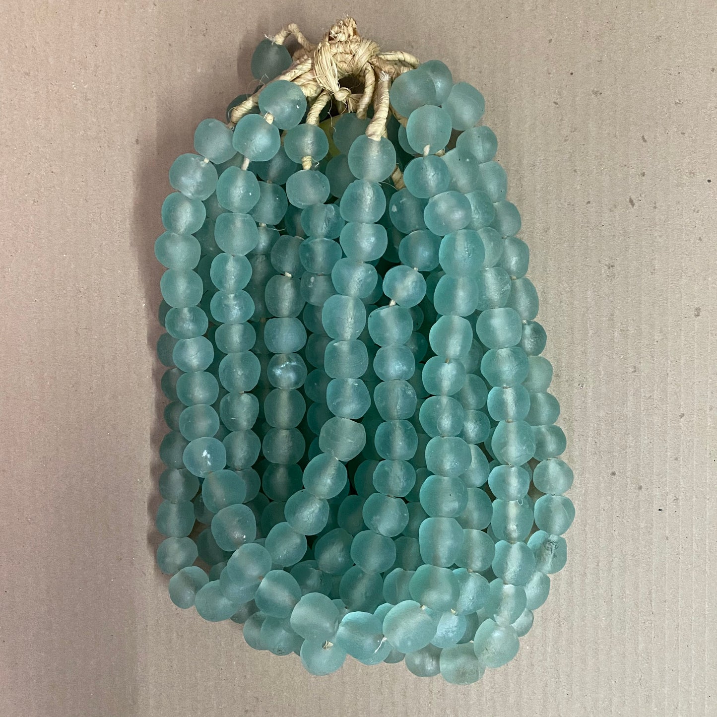 RECYCLED GLASS BEAD (GHANA) LRG PKT AQUA