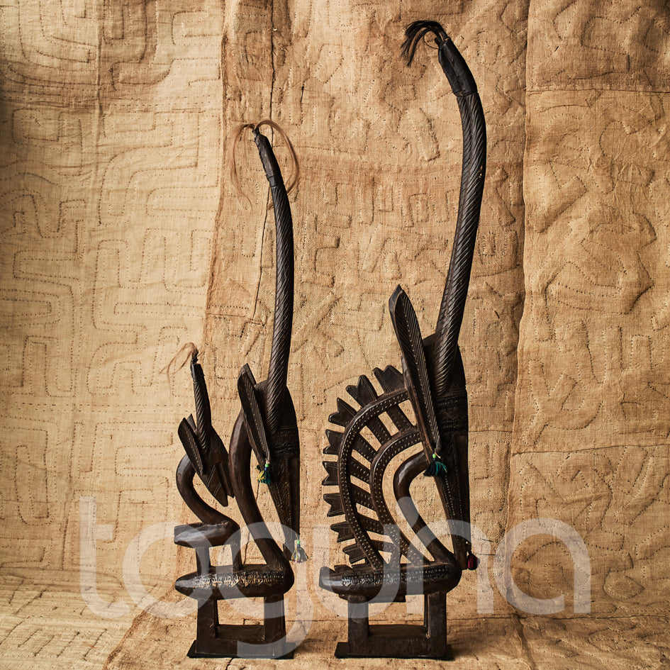 BAMBARA CHIWARA HEADDRESS (MALI) PAIR 100H