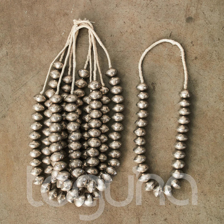 TUAREG NICKEL BEAD (NIGER) BICONE LRG