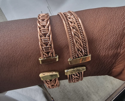 BANGLE WOVEN WIRE (KENYA) COPP 'BANKROLL'