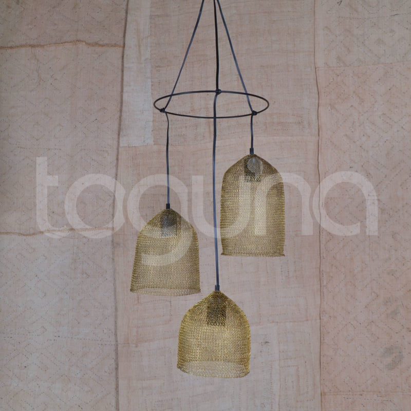 WOVEN WIRE CHANDELIER (INDONESIA) 3 DROP