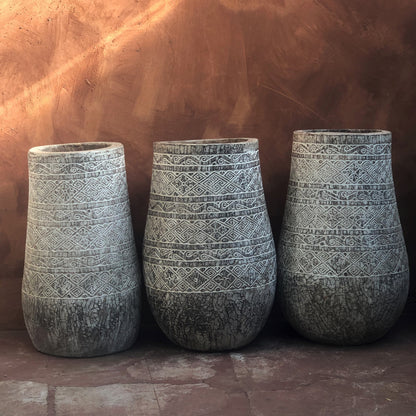 ENGRAVED VESSEL (INDONESIA) COCONUT 50L 50W 60H WHTW