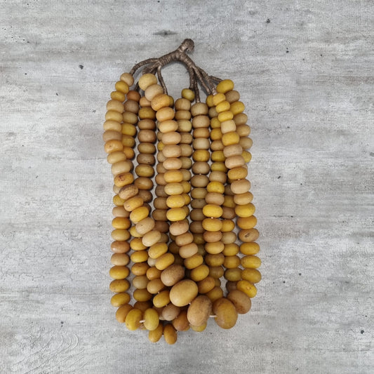 AFRICAN AMBER BEAD (KENYA) MED OVL SP YEL
