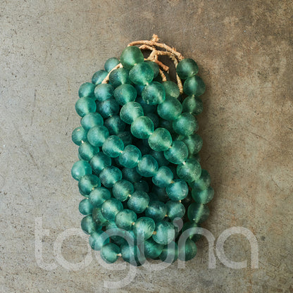RECYCLED GLASS BEAD (GHANA) XL SEA BLUE