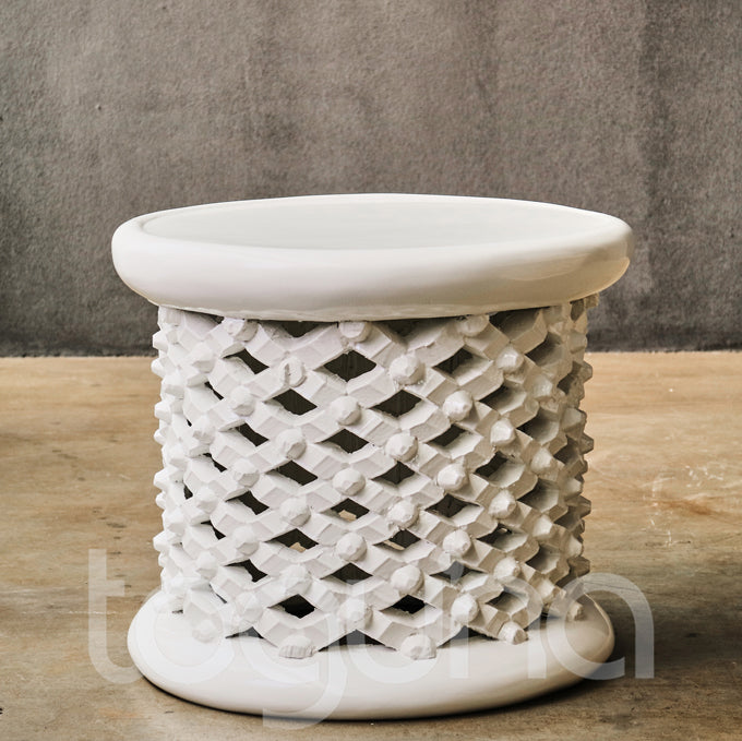 BAMILEKE STOOL/SIDE-TABLE (CAMEROON) 50D 43H CUSTOM