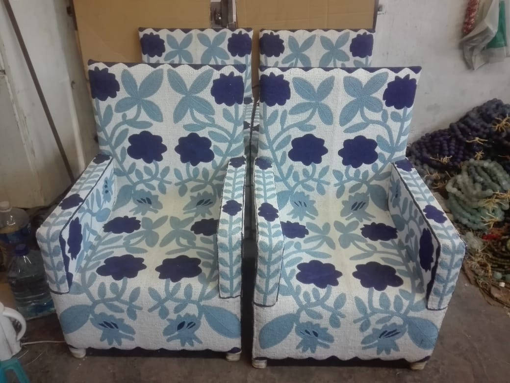 YORUBA ARMCHAIR (NIGERIA) 63L 63W 94H BEADED 1/2