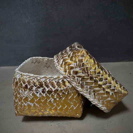 WOVEN BOX (INDONESIA) SML 14L 14W 11H WHTW