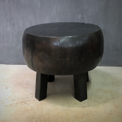 BALINESE SIDE-TABLE (INDONESIA) DONUT 55L 55W 45H BLK