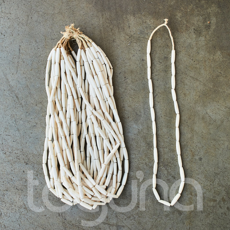 BONE BEAD (KENYA) SML TUBE WHT
