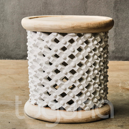 BAMILEKE STOOL/SIDE-TABLE (CAMEROON) 50D 50H CUSTOM
