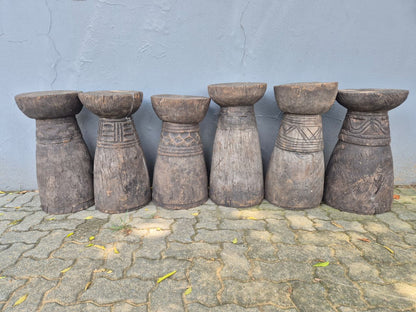 LOZI GRAIN MORTAR/SIDE-TABLE (ZAMBIA) 46H 25D NAT