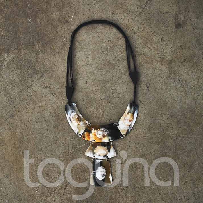 AFRICAN AMBER+CARNELION+SILVER NECKLACE