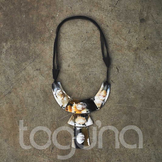AFRICAN AMBER+CARNELION+SILVER NECKLACE