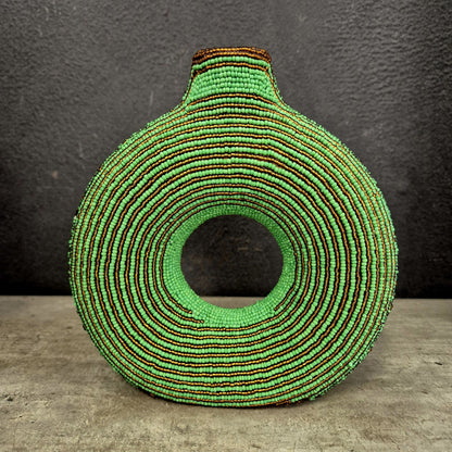 DONUT VASE (SOUTH AFRICA) BEADED SML BOXED