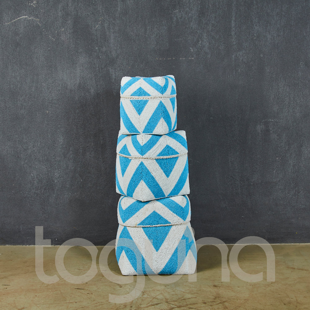 BEADED BOX (INDONESIA) SET 3 20L 20W 17H ASST
