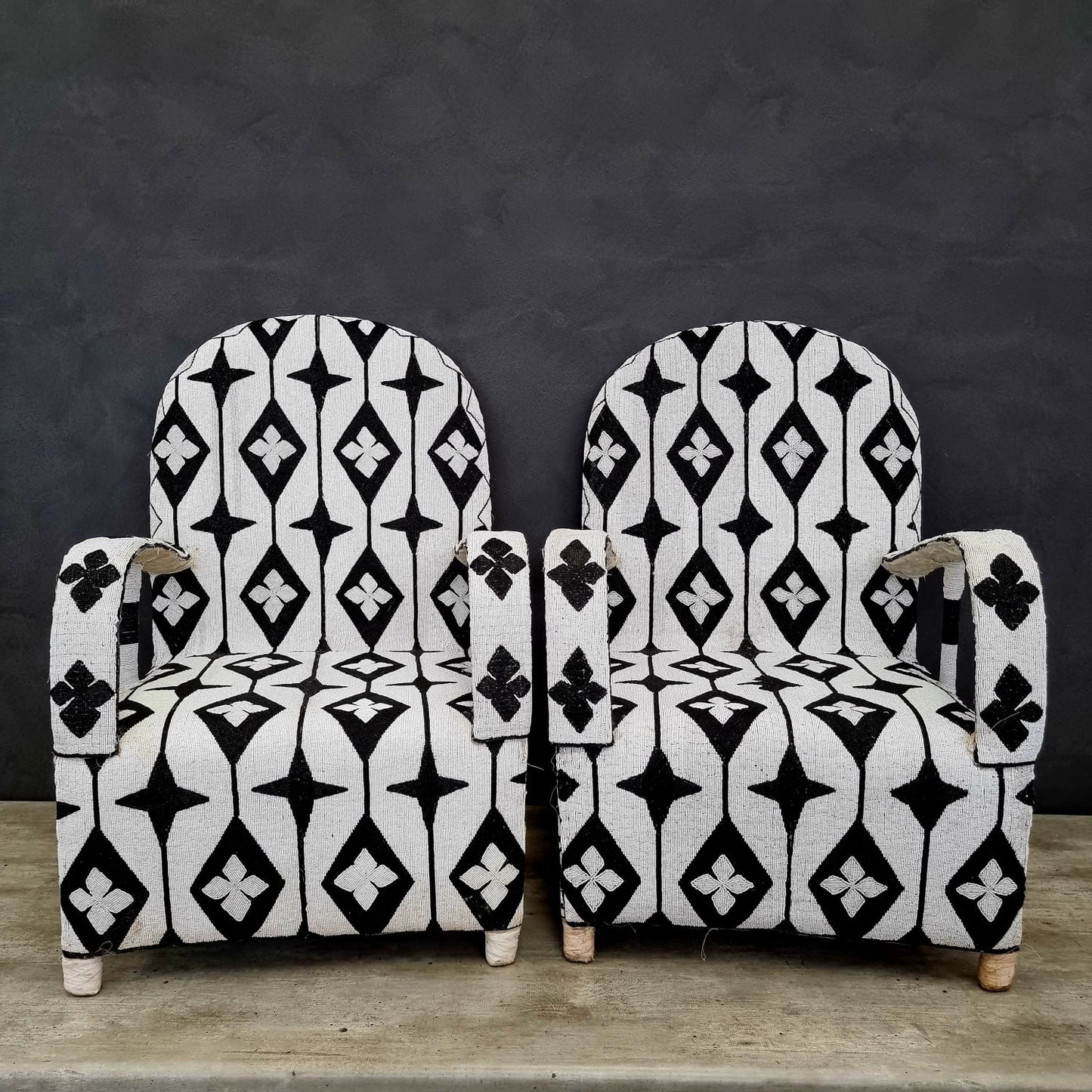 YORUBA ARMCHAIR (NIGERIA) 63L 63W 94H BEADED 1/2