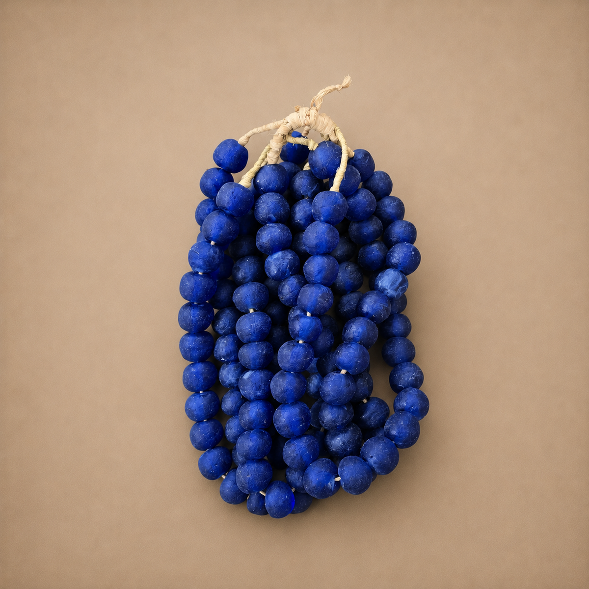 RECYCLED GLASS BEAD (GHANA) XL BLUE