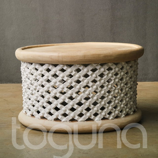 BAMILEKE STOOL/SIDE-TABLE (CAMEROON) 99D 43H CUSTOM