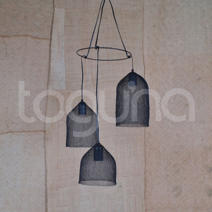 WOVEN WIRE CHANDELIER (INDONESIA) 3 DROP