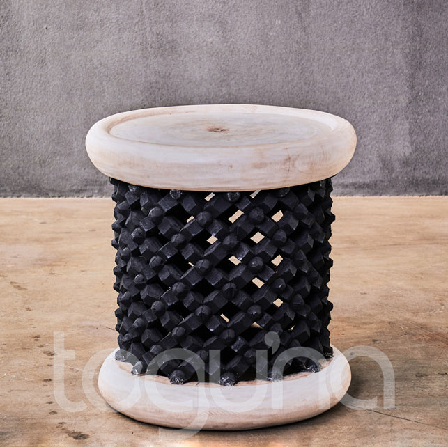 BAMILEKE STOOL/SIDE-TABLE (CAMEROON) 40D 40H CUSTOM