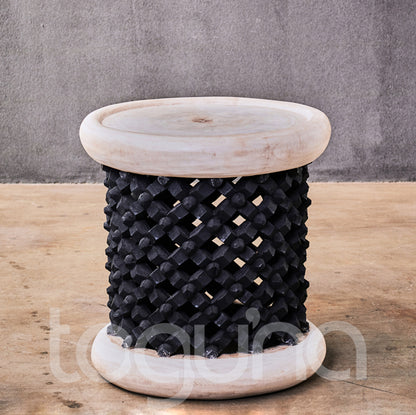 BAMILEKE STOOL/SIDE-TABLE (CAMEROON) 40D 40H CUSTOM