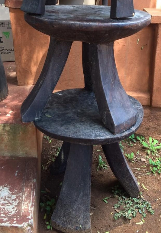 STOOL/SIDE-TABLE (NIGERIA) 60L 60W 50H DARK