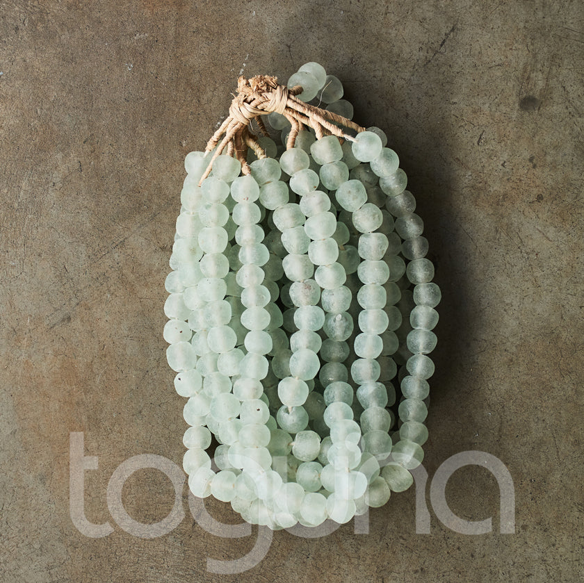 RECYCLED GLASS BEAD (GHANA) LRG PKT AQUA