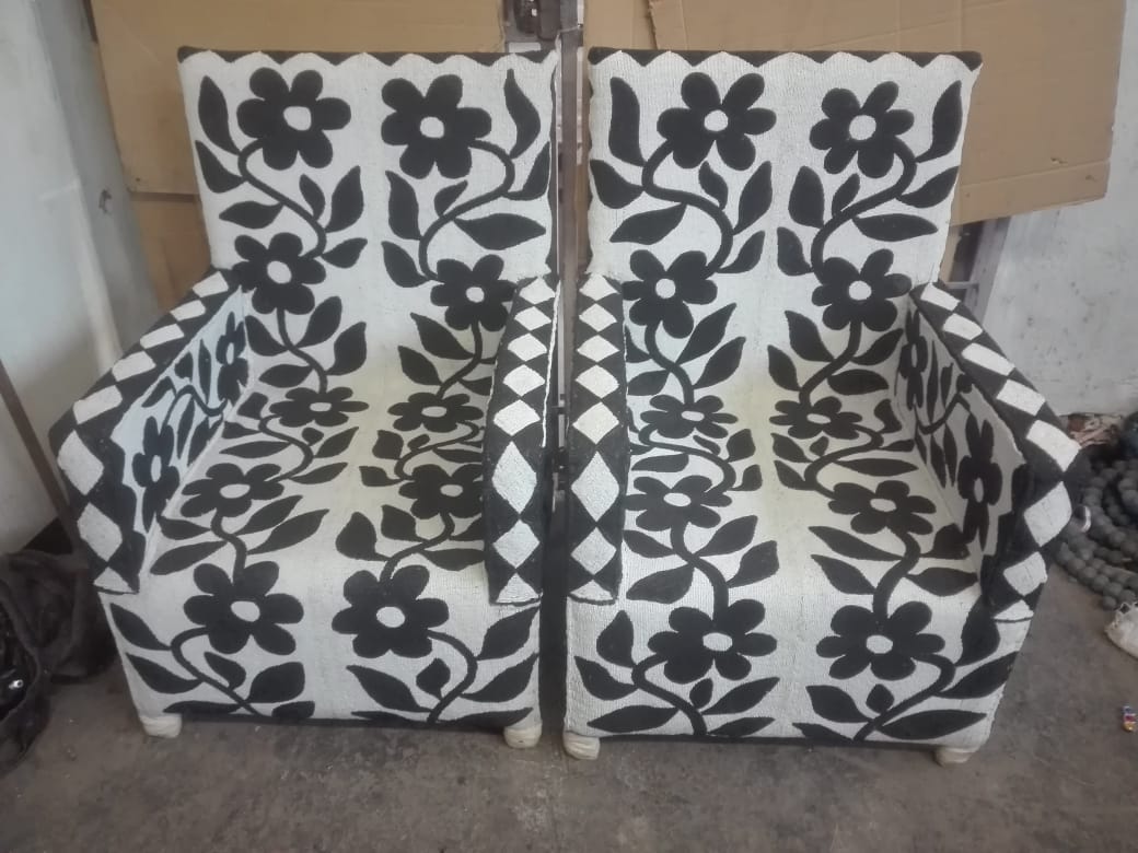 YORUBA ARMCHAIR (NIGERIA) 63L 63W 94H BEADED 1/2
