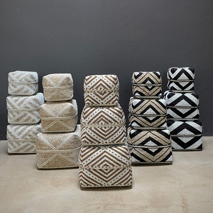 BEADED BOX (INDONESIA) SET 3 20L 20W 17H ASST