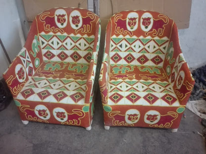 YORUBA ARMCHAIR (NIGERIA) 63L 63W 94H BEADED 1/2