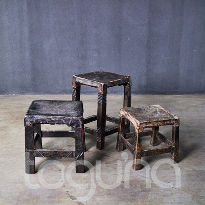 LOZI STOOL (ZAMBIA) SQUARE LRG