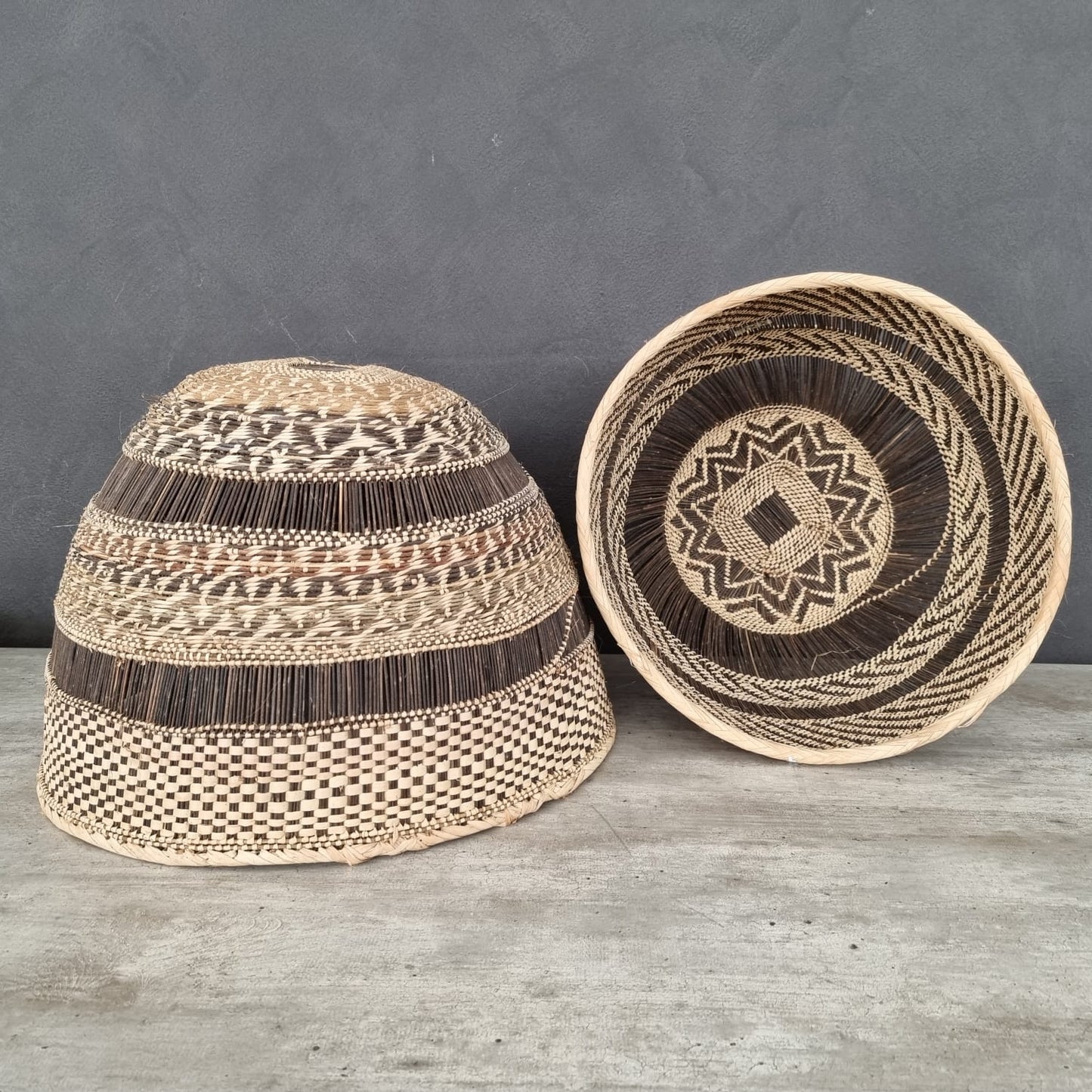 TONGA BASKET DBL WEAVE (ZAMBIA) CONTAINER 55D 40H