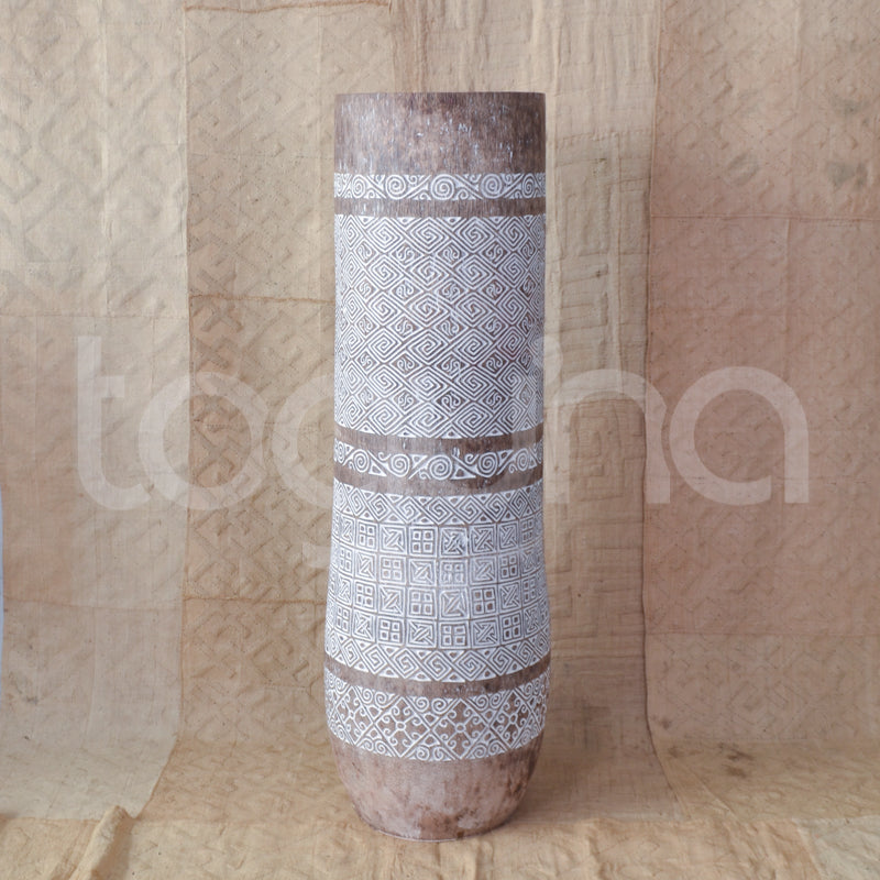 ENGRAVED VESSEL (INDONESIA) COCONUT 50L 50W 60H WHTW
