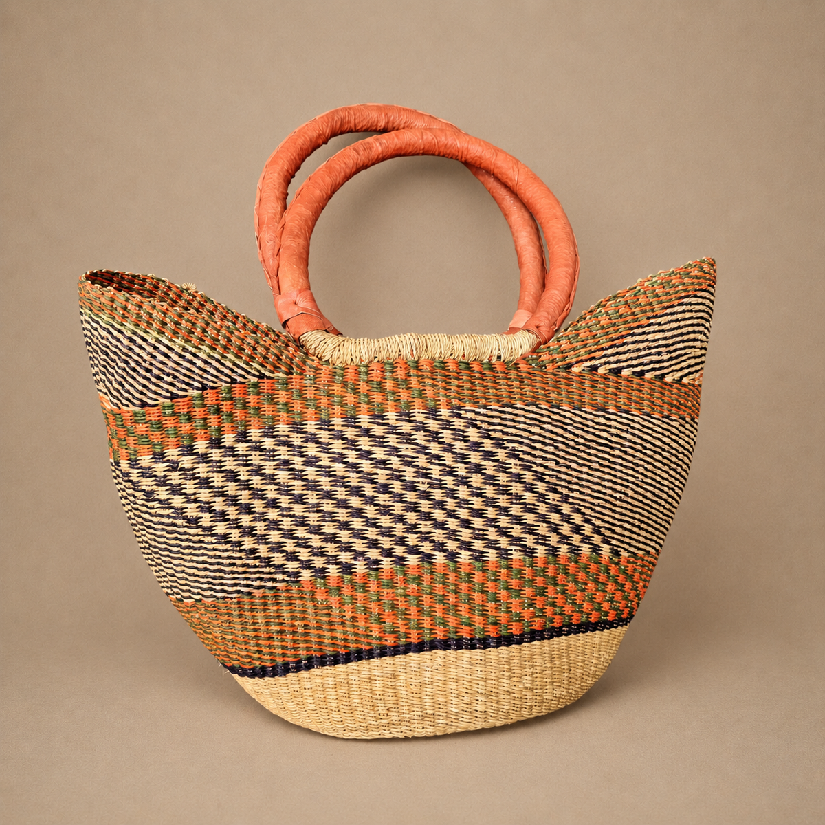 BOLGA SHOPPER BASKET (GHANA) HANDLE 45H 48L