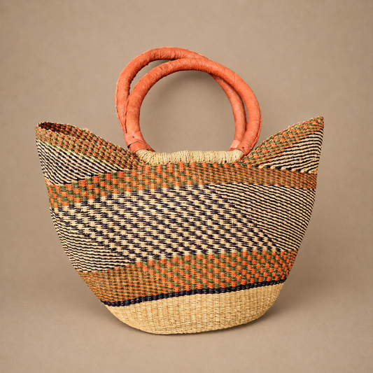 BOLGA SHOPPER BASKET (GHANA) HANDLE 45H 48L