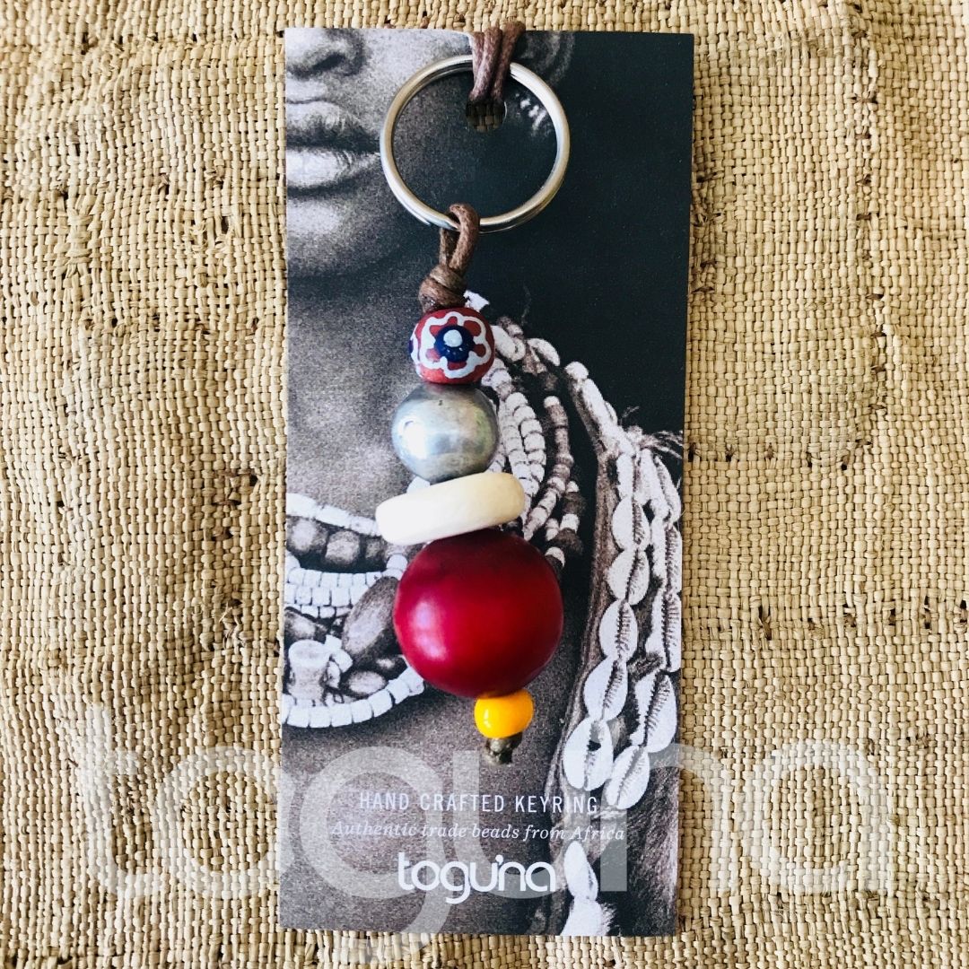 AFRICAN TRADE BEAD KEYRING (WEST AFRICA)