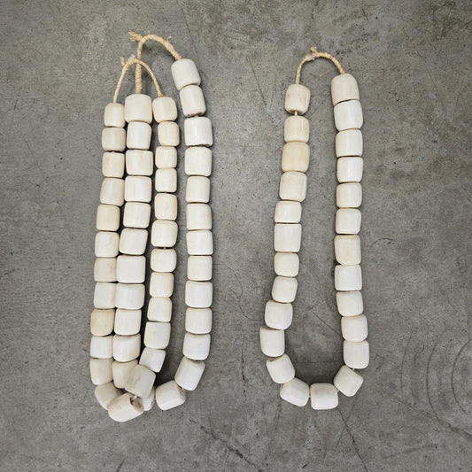 BONE BEAD (KENYA) LRG WHT