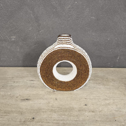 DONUT VASE (SOUTH AFRICA) BEADED SML BOXED