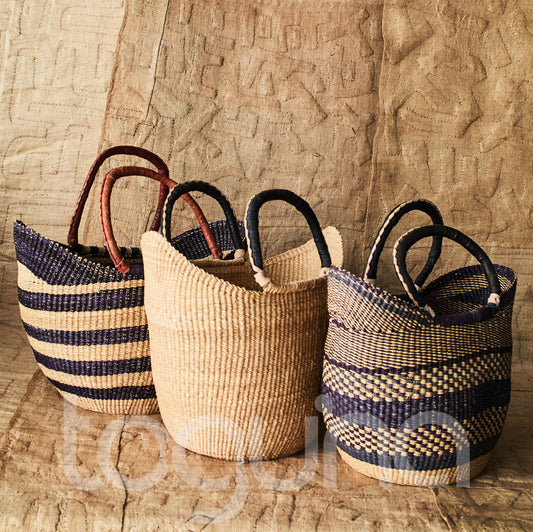 BOLGA SHOPPER BASKET (GHANA) HANDLE 45H 48L