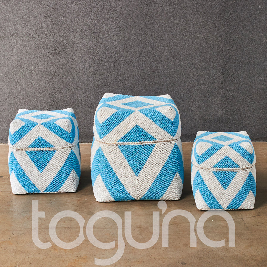 BEADED BOX (INDONESIA) SET 3 20L 20W 17H ASST