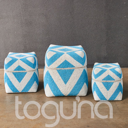 BEADED BOX (INDONESIA) SET 3 20L 20W 17H ASST