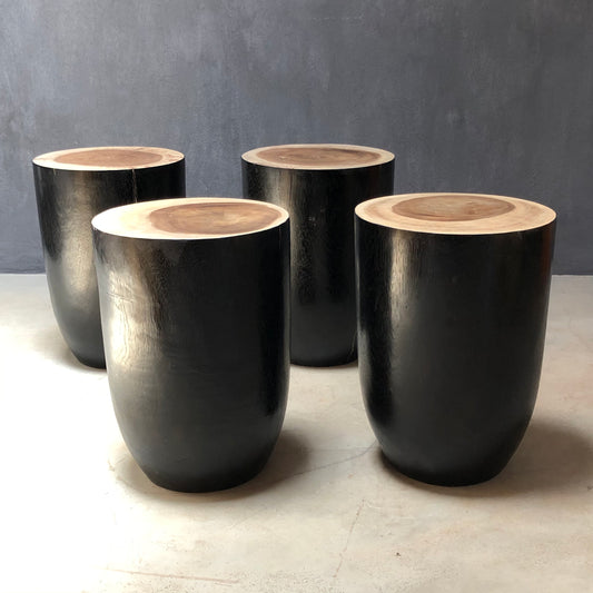BALINESE SIDE-TABLE (INDONESIA) KETTLE 32L 32W 45H BLK/NAT