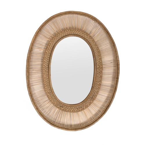 MIRROR FRAME WOVEN (MALAWI) OVAL 60D 75H NAT