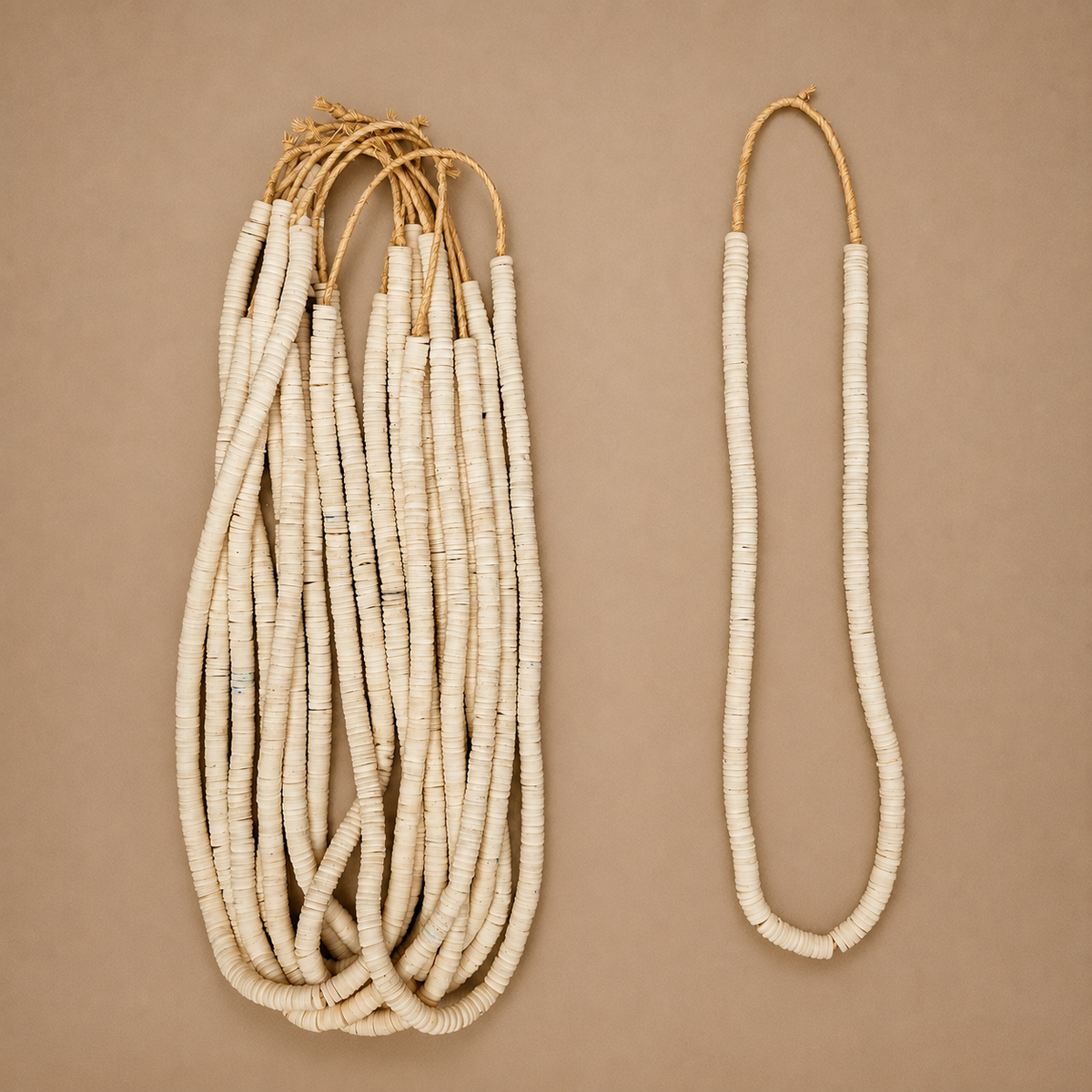OSTRICH SHELL BEAD STR (KENYA) MED