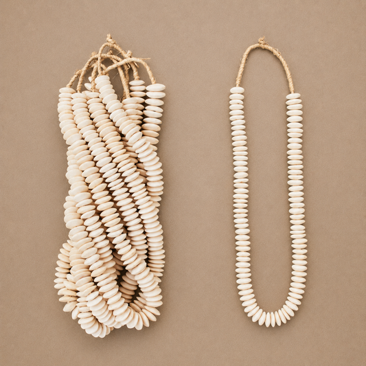 BONE BEAD (KENYA) DSK WHT
