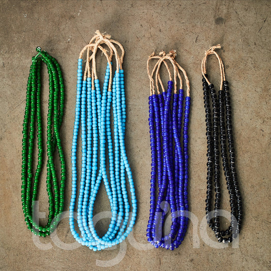 WHITE HEART BEAD (GHANA) ASST