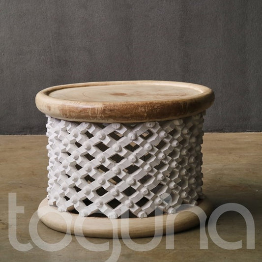 BAMILEKE STOOL/SIDE-TABLE (CAMEROON) 70D 43H CUSTOM